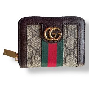 GG wallet Monogram zip around wallet Red & Green stripe